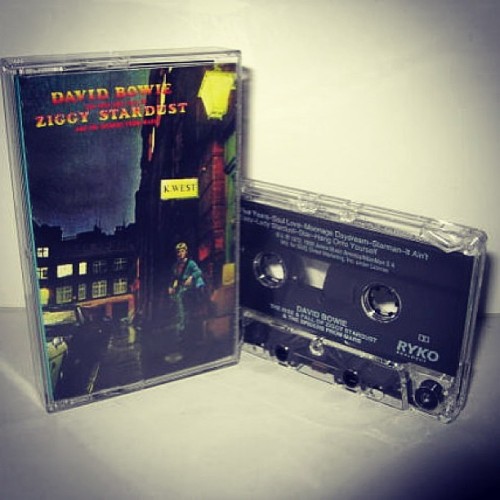 justcoolrecords:  This just in for the #cassette fans! #cassettetapes #70s #glamrock #bowie #ziggystardust 