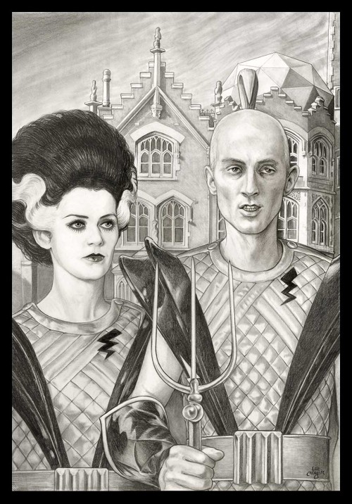 Transylvanian G•thic — Lee Moyer
16" x 24" Graphite on Paper
Small Gods (with Seanan McGuire) • https://smallgodseries.tumblr.com/