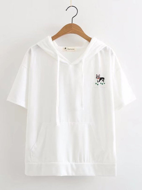 winriirockbell:Casual Embroidery Hooded Blouse     |   Discount code: happy15 { 15% O