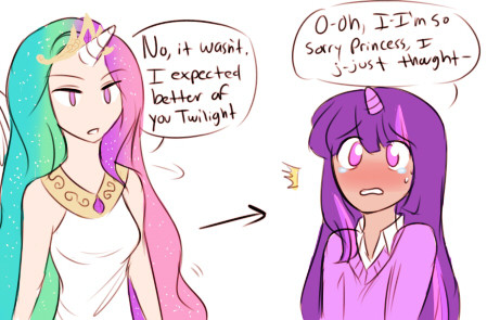 dashingicecream:  tiny twilestia comic that wasn’t suppose to be a comic but here we are       (i forgot Celestia’s crown in one panel whoops~)   