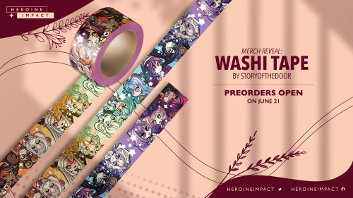  MERCH REVEAL Washi tape by @storyofthedoorFeaturing 17 characters of Genshin Impact