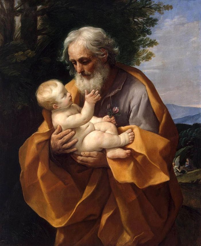 athousandwinds:  St. Joseph with the Infant Jesus, 1620s, oil on canvas by Guido