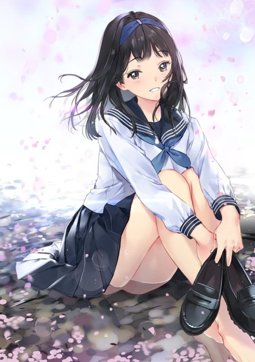 futureisfailed:  (まきあっと@ティアD47b／3日目東６・ツ54aさんのツイート: “セーラー服の女の子ばっかり描いているものですが🤔大丈夫ですか？　#私を布教して… ”から) 