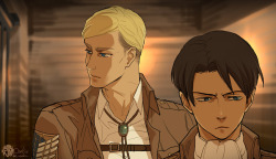 ricken-art:  SnK Fanart: Erwin and Levi in Episode 13 - Oct.6 2013 