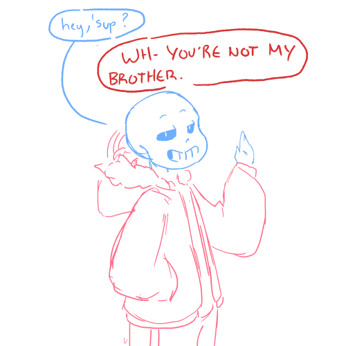almalon:  symphysins:  “SANS, STOP PRANKING ME ACROSS TIME AND SPACE!” More ot3 shenaninanigans. Based on this I couldn’t pick, so we’ll use both for the ot3 ヾ(❀╹◡╹)ﾉﾞ   XDD