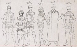 leviskinnyjeans:   Squad Hanji + Pastor Nick Height Comparison Chart From the Wings of Freedom DVD/BD Bonus Pamphlet 