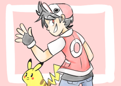 mrpuffin-senpai:Protags! EDIT: I re-drew Pika because the other one looked really weird and ugly and now this looks kind of cartoony but I like it 