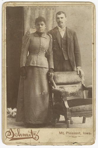 Photograph of a couple standing behind a chair, ca. 1890, Smithsonian: National Museum of African Am