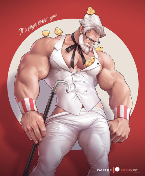 silverjow:  Just want to draw a stupid sexy Colonel Sanders for no reason. www.patreon.