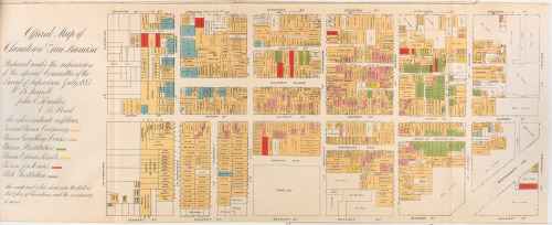 A map of San Francisco’s Chinatown, made in 1885 for a report “on the Condition of the Chinese Quart
