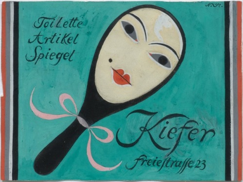 Niklaus StoecklinDesign for a poster: Toilette, Artikel, Spiegel. Kiefer Freiestrasse 23