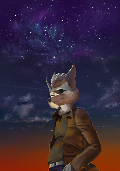 starfoxtheanimatedseries:  A wonderful picture of Wolf O’Donnell done by my friend Olivia ( ortworks.tumblr.com ) who is also helping me with extra artwork for Star Fox: The Animated Series. Oh Urufu-senpai~