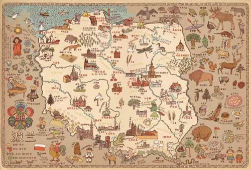 maptitude1:Chinese pictorial map of Poland This is from polish book &ldquo;Mapy&rdquo; creat