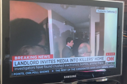 micdotcom:  Cable news just ended the San Bernardino suspects’ apartment In something that viewed like a parody of sensationalist, dystopian media, MSNBC, CNN and other news outlets pried open the boarded doorway of suspects Syed Farook and Tashfeen