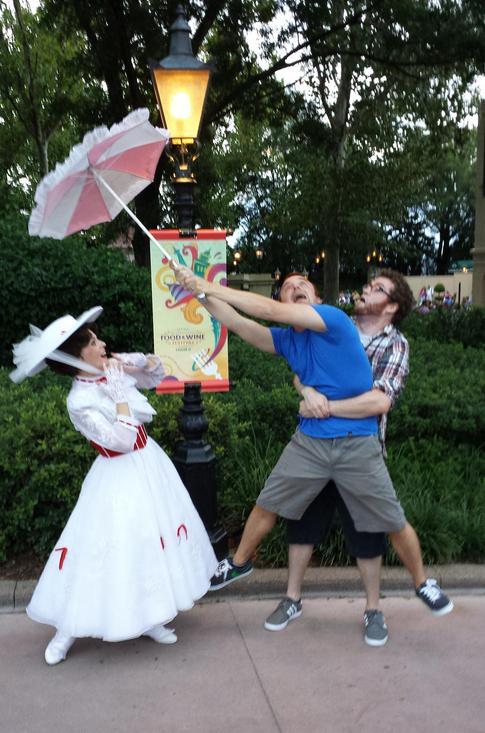 trav-tv:  shortfusedsailor:  pleatedjeans:  Disney is a Magical Place (30 Pics)  Peter Pan though  The dude with Mary Poppins’ umbrella. 