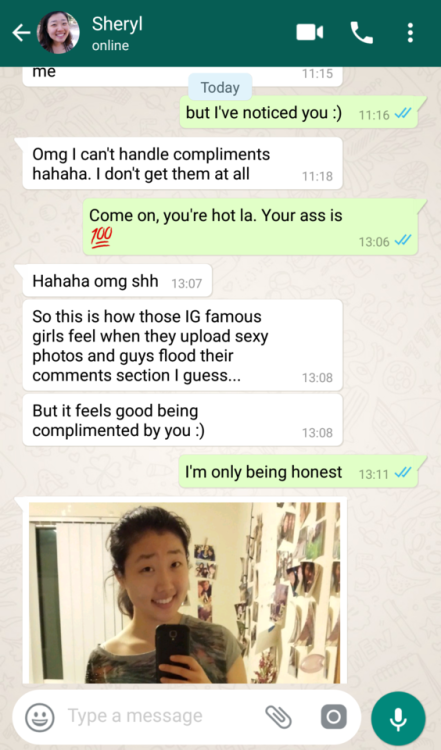 jem2yg:  sugardaddysg: Innocent, demure but horny SG girl Sheryl Chan, 18, rewards a guy who finds her misplaced handphone. Innocent girls have pent up sexual desires, we all know that :) Always pays to be a gentleman too, and to give girls attention