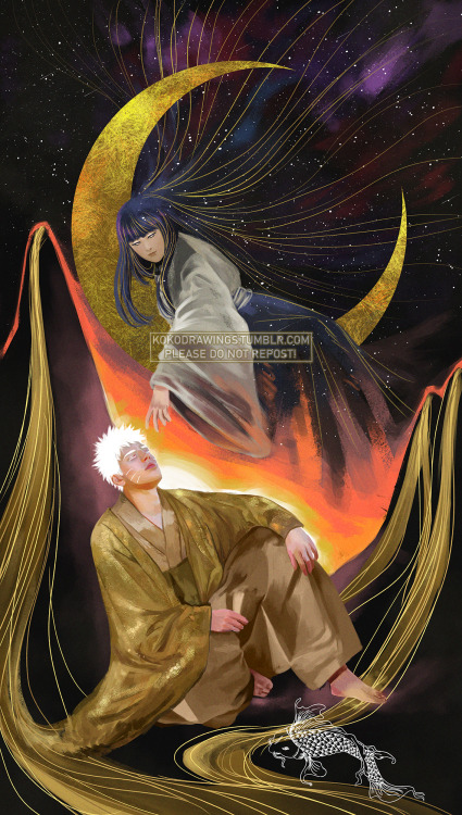 kokodrawings:SunriseAnother piece for my NaruHina Sun & Moon AU!Since I’ve had to get up early t