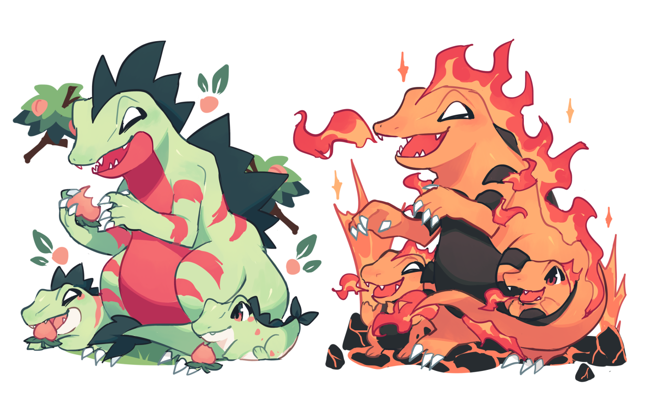 All Gen 5 Starter Evolutions Type Swap Fanart