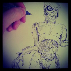 masonverger:  Liking you. Tasting you. Eating you! #zombie #friday #doodle #tgif