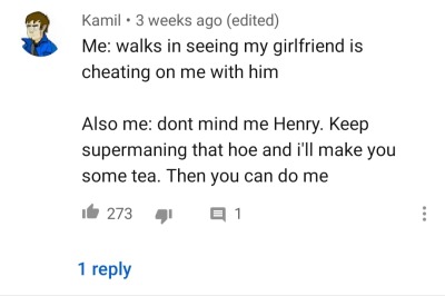 holymatters:The absolutely funniest thing on the internet is these comments from heterosexual men under the “Henry Cavill reads thirst tweets” video 