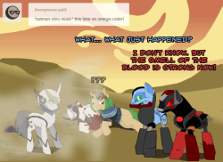 ask-omegacoder:  Robot rumble!We Repair Ponies