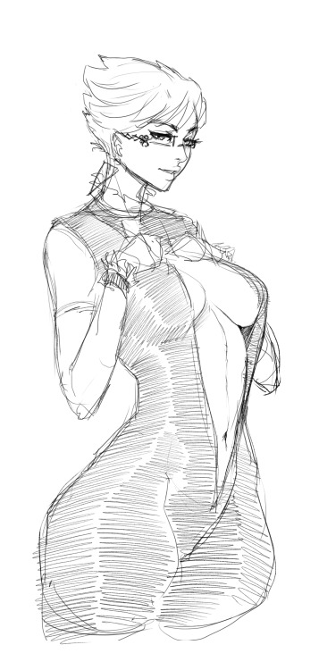 mercurialforge:  Bayonetta is super cool and super sexy! So here is a quick nudie and a bonus sketch. Also been using sketchbook pro 7 a lot more lately, and I’m really learning to love it.  < |D’“’