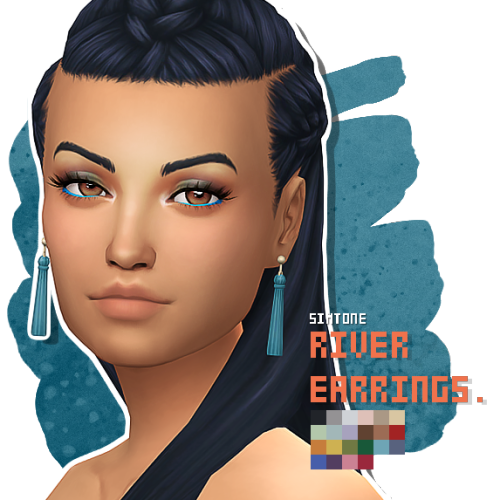 River _ Earrings22 swatchesBase game compatible, earrings categoryAllowed for random→ DOWNLOAD HERE 