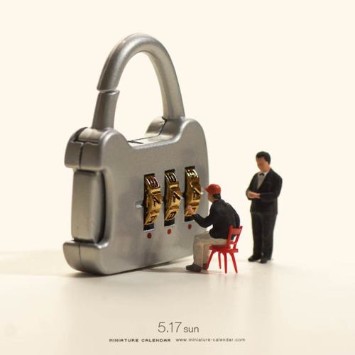 asylum-art-2: Some adorable miniature creations with everyday objectsA new selection of the adorable miniature creations of Japanese artist Tanaka Tatsuya, who with his project entitled Miniature Calendar is having fun staging everyday objects with little