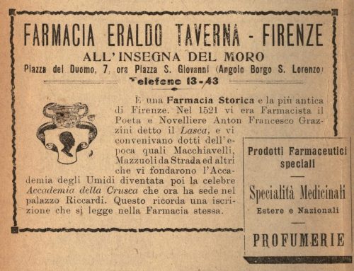 Farmacia Eraldo Taverna - Firenzecfr. http://www.treccani.it/enciclopedia/antonfrancesco-grazzini_(D