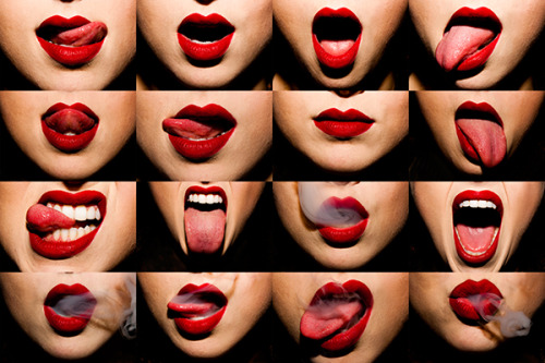 Tyler Shields (American, b. 1982, Jacksonville, FL, USA) -  1: Kiss  2: Mouth Water  3: Mouth Smoke 