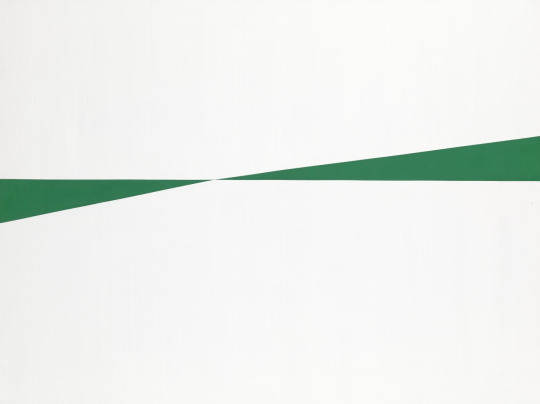 Carmen Herrera [Cuba + USA] (b 1915) ~ 'White and Green', 1959. Acrylic paint on canvas (116.4 x 154.3 x 4.2 cm).