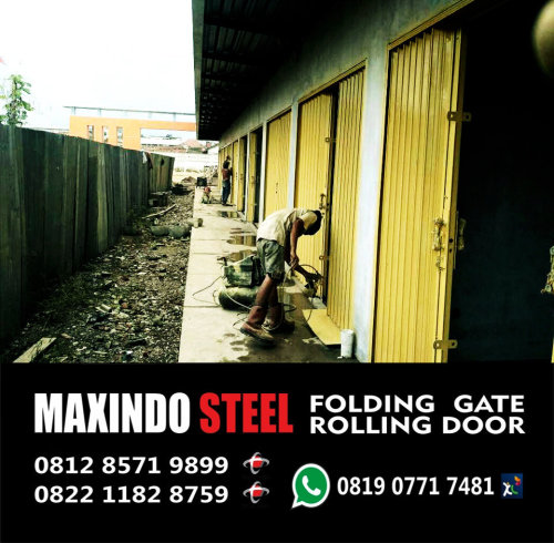 Folding Gate Bangka Jakarta Selatan,Maxindo Steel menjual Folding Gate,Rolling Door,Folding Door.Mel