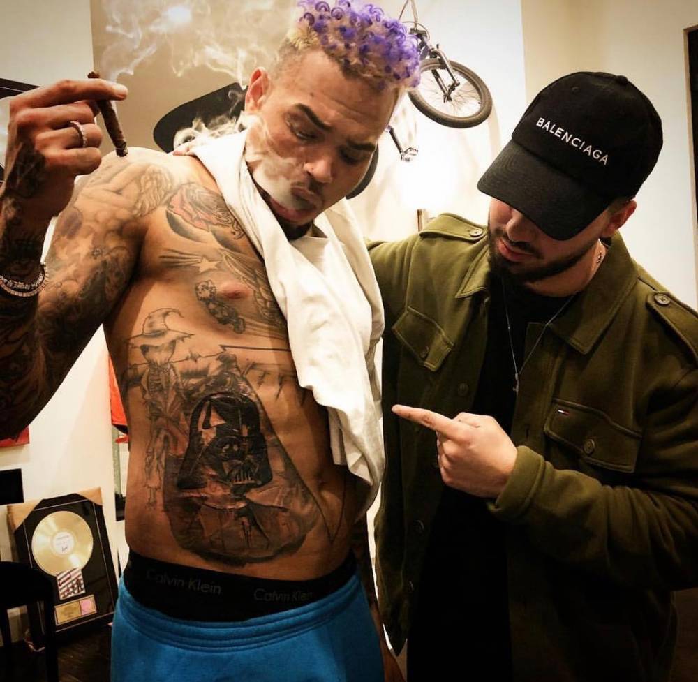 Celebritattoo — Chris Brown | By Joaquin Ganga, done in Los...