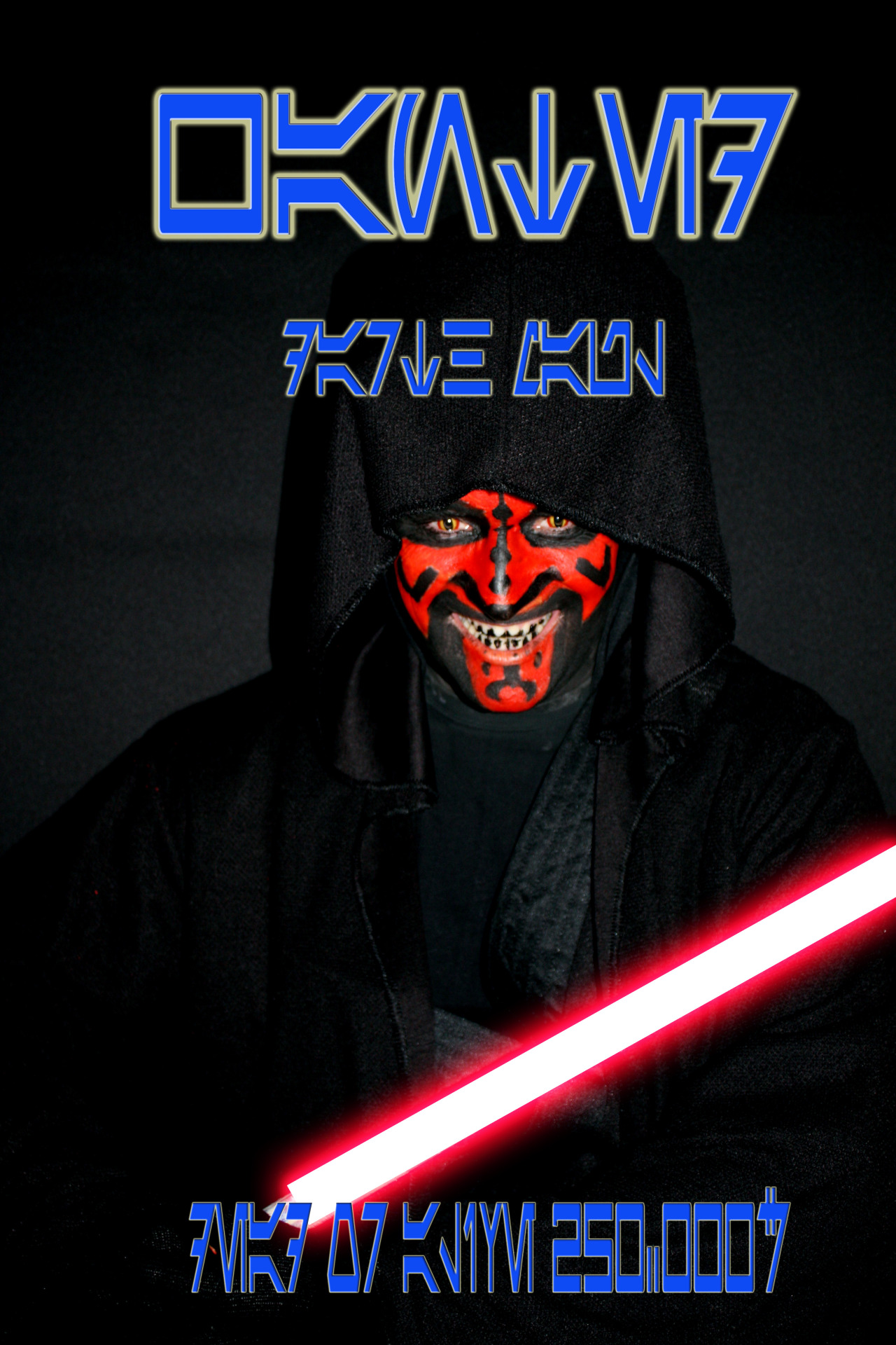 I just downloaded Aurekbesh font so I had to have some fun with an old image from