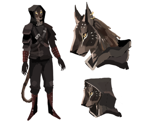spiribia:this is my current dragonborn &amp; ( i love khajiit lore) her parents look like this