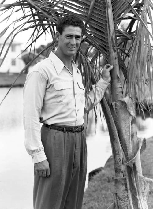 wrinklesoftime:   Portrait of Boston Red Sox baseball player Ted Williams in Sarasota, Florida.   https://www.floridamemory.com/items/show/245884 