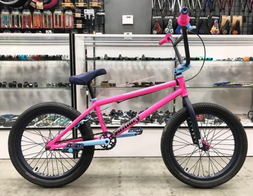 thesecretbmxshop:Flo pink/vapor blue/midnight blue @sundaybikes Motoross build for @c911wells . We h