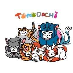 coralus:  @billywick @maelikki @dyemooch @rungs-eyebrows &amp; @koch43 Friends as cats! 