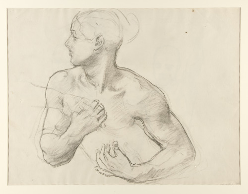 Head and Shoulders of a Nude FigureJohn Singer Sargent (American; 1856–1925)undatedBlack chalk/charc