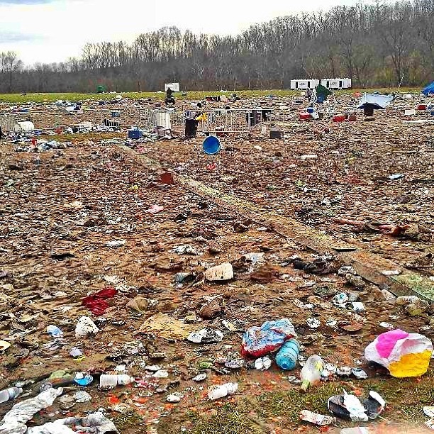 #11Fest THE AFTERMATH. 25,000 people - Partying ALL DAY LONG. #thisISnuts #trash #11fest #aftermath #muddy #thewoods #YouNameItWeSeenIt