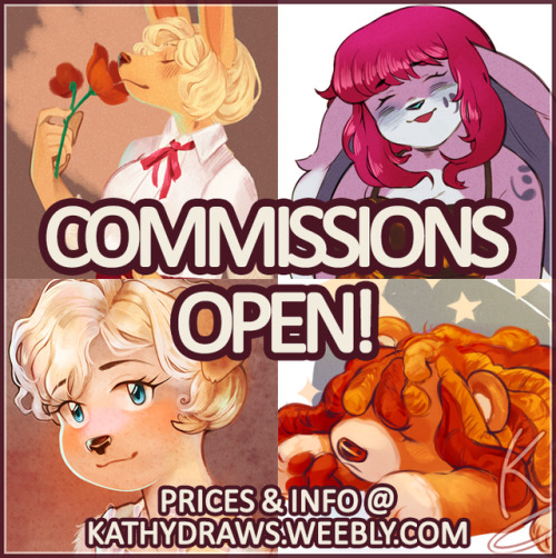 kathydraws:My commissions have reopened! ✨  Working digitally has been really hard on my body to mai