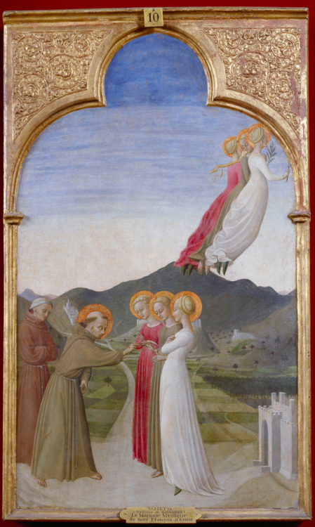 El matrimonio místico de San Francisco de Asis por Sassetta, 1444.