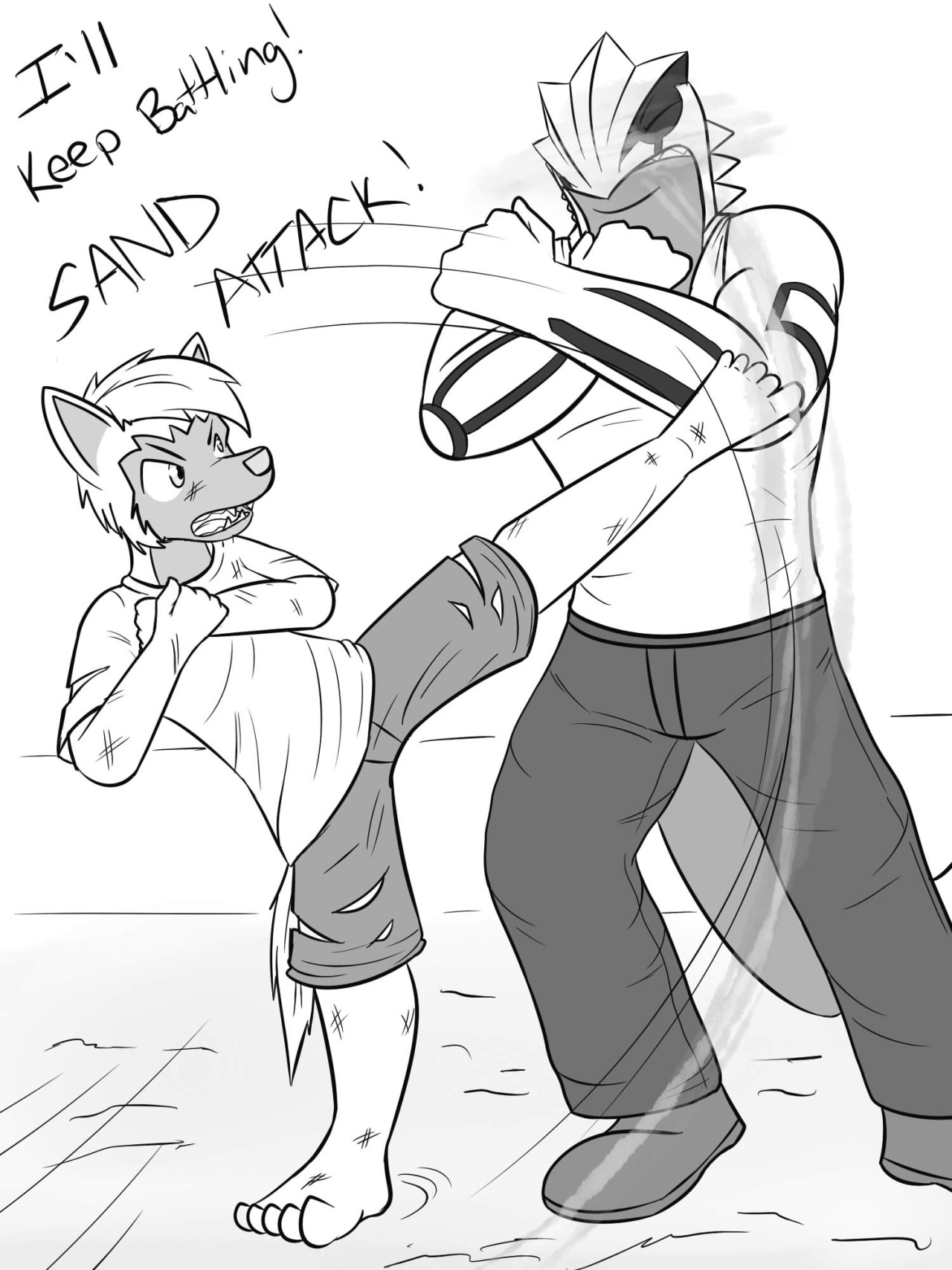 Pokemon Combat Academy doujin page 8-9Poochy’s got more up his sleeve than just