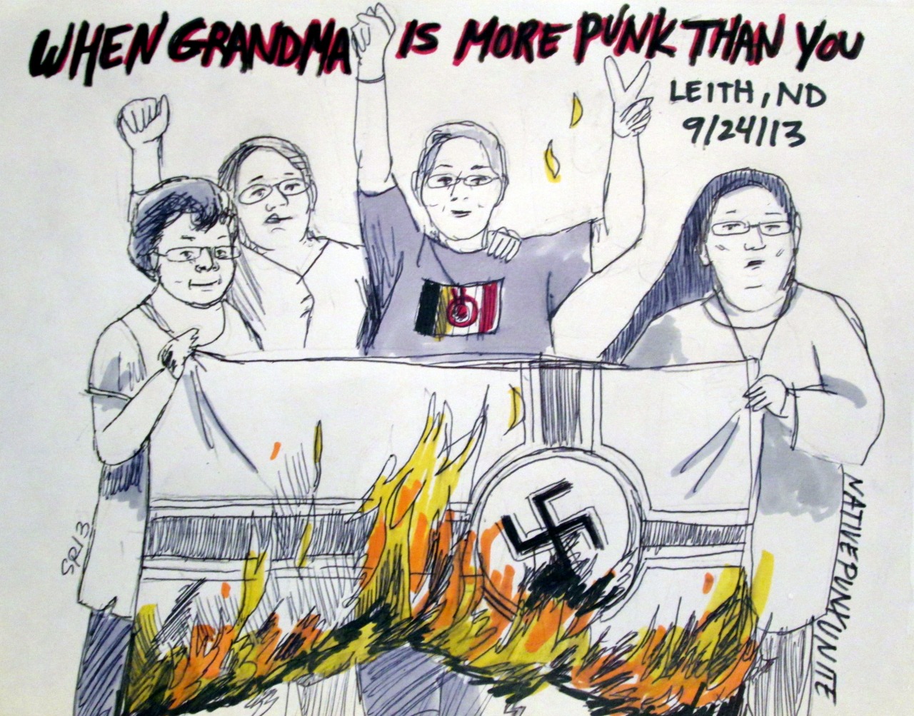 spiritedtalon:  nativepunxunite:  WHEN GRANDMA IS MORE PUNK THAN YOU Leith, ND 9/24/13