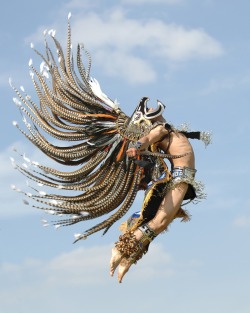 bilt2tumble:  nudiemuse:  ofmythandbullshit:  This is from the Compañía de Danza Folklórica Tenochtitlán in Puebla, Mexico, which specializes in local folk dance. Source.   This is breath taking. Someone draw a photo of this person as a birdman/god