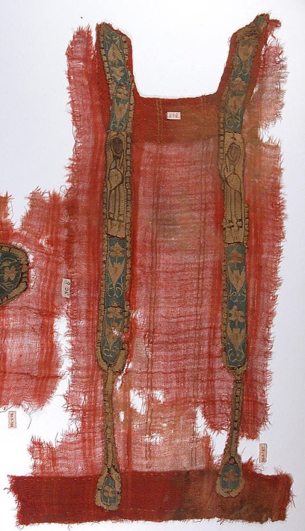 Tunic Fragment with Applied Bands, 5th–6th century Egypt Wool, linen; plain weave, tapestry weave