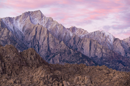 Lone Pine Peak at Dawn From the Alabama Hills near Lone Pine, CA.