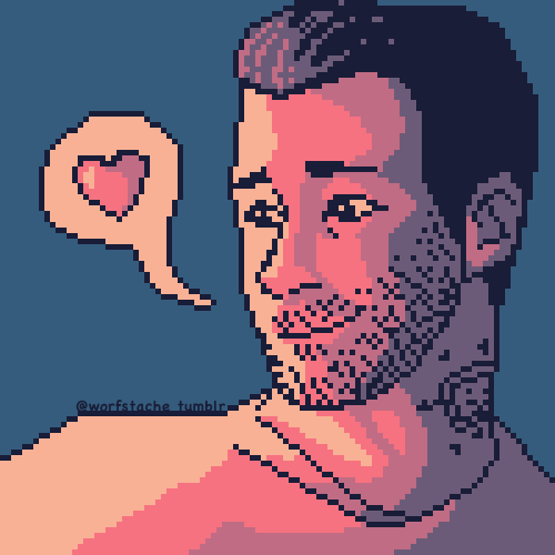 worfstache:pixel art Yancy for Valentines Day &lt;3do not repost / reblogs appreciated!