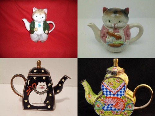 diabeticlesbian:diabeticlesbian:diabeticlesbian:diabeticlesbian:Favourite cat teapots of eBaymore&he