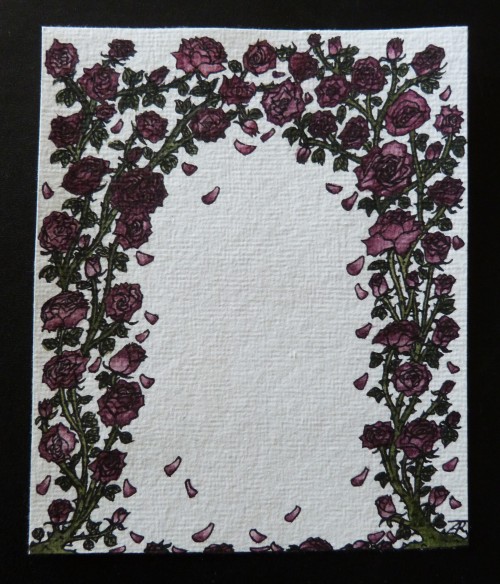 The fifth of six rose-patterned bookplates I was commissioned to draw! :)If you’d like to commission
